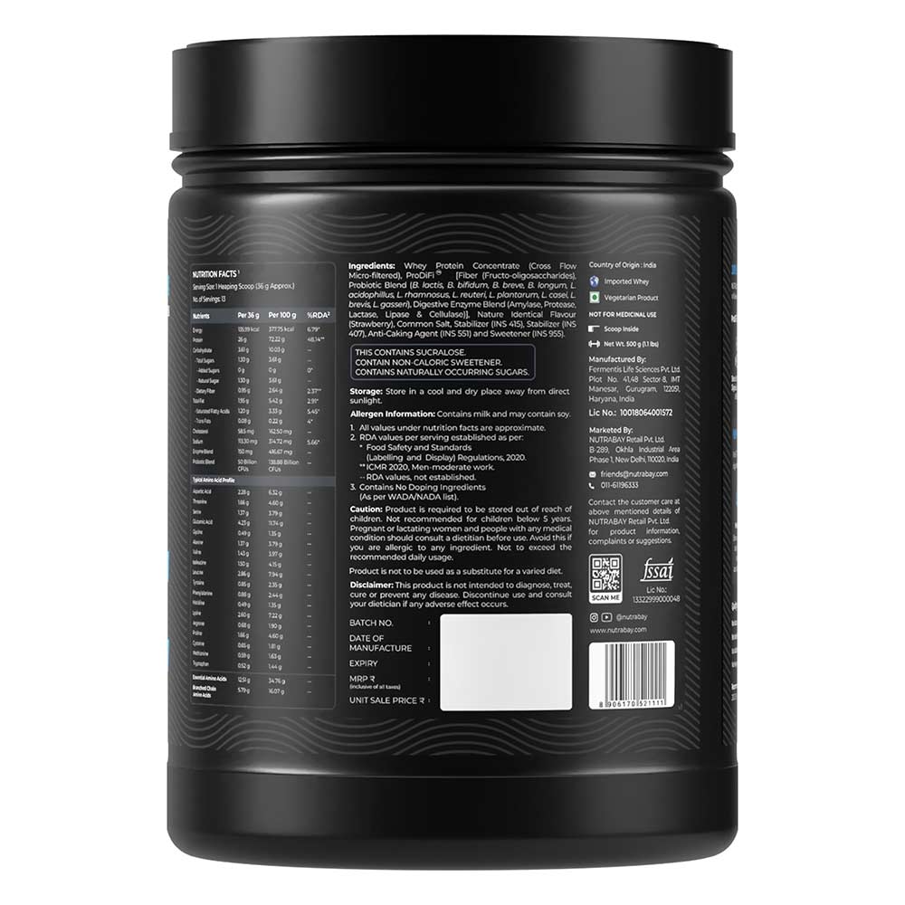 8 - Nutrabay BioAbsorb Whey Protein,  1.1 lb  Strawberry 
