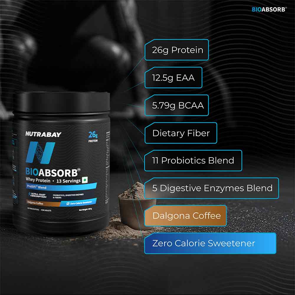 5 - Nutrabay BioAbsorb Whey Protein,  1.1 lb  Dalgona Coffee 