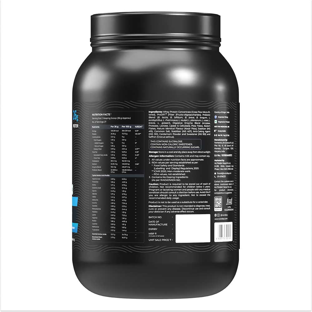 8 - Nutrabay BioAbsorb Whey Protein,  2.2 lb  Kesar Badam Pista 