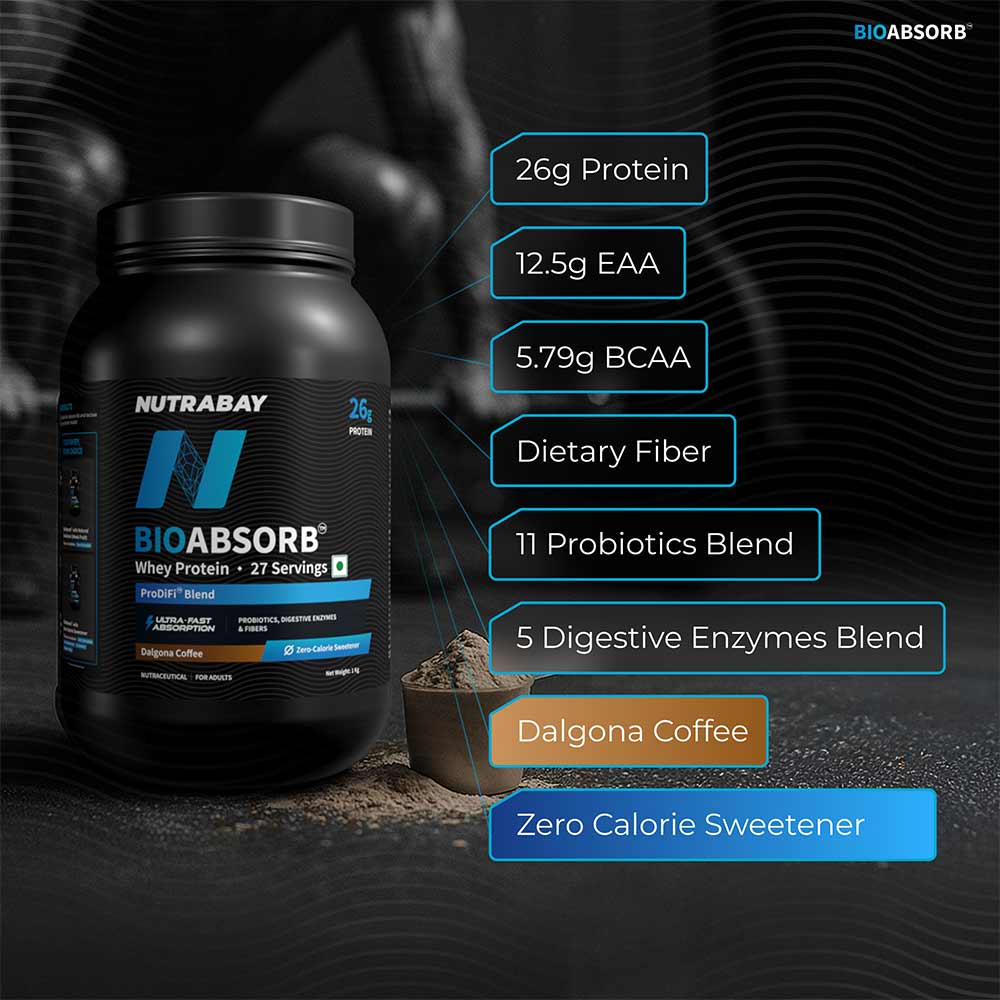 5 - Nutrabay BioAbsorb Whey Protein,  2.2 lb  Dalgona Coffee 