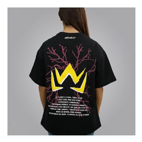 3 - MuscleBlaze LWL Oversized Tshirt,  Small  Black