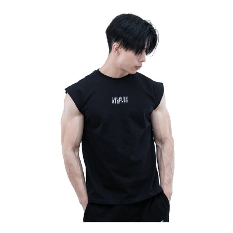 1 - Athflex Men's Relaxed Fit Dark Flex Sleeveless Tank Top,  XXL  Black 