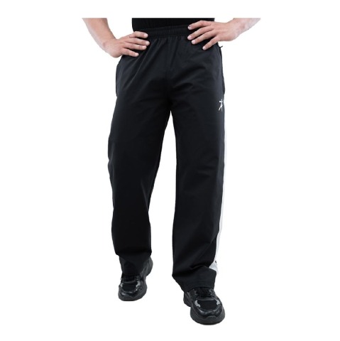 1 - Athflex Men's Lightweight Straight Fit Classic Stripe Pant, Black XXL