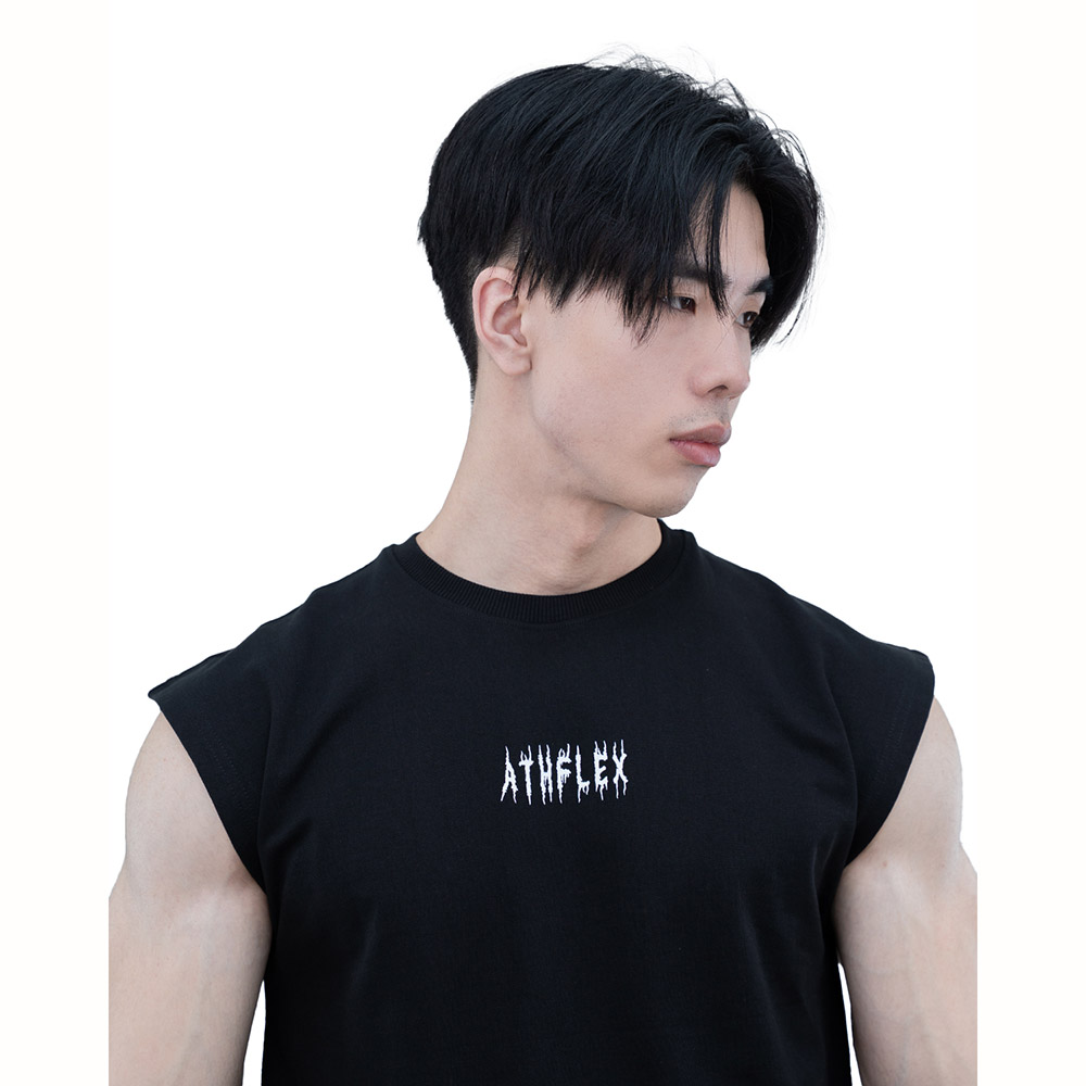 5 - Athflex Men's Relaxed Fit Dark Flex Sleeveless Tank Top,  XXL  Black 