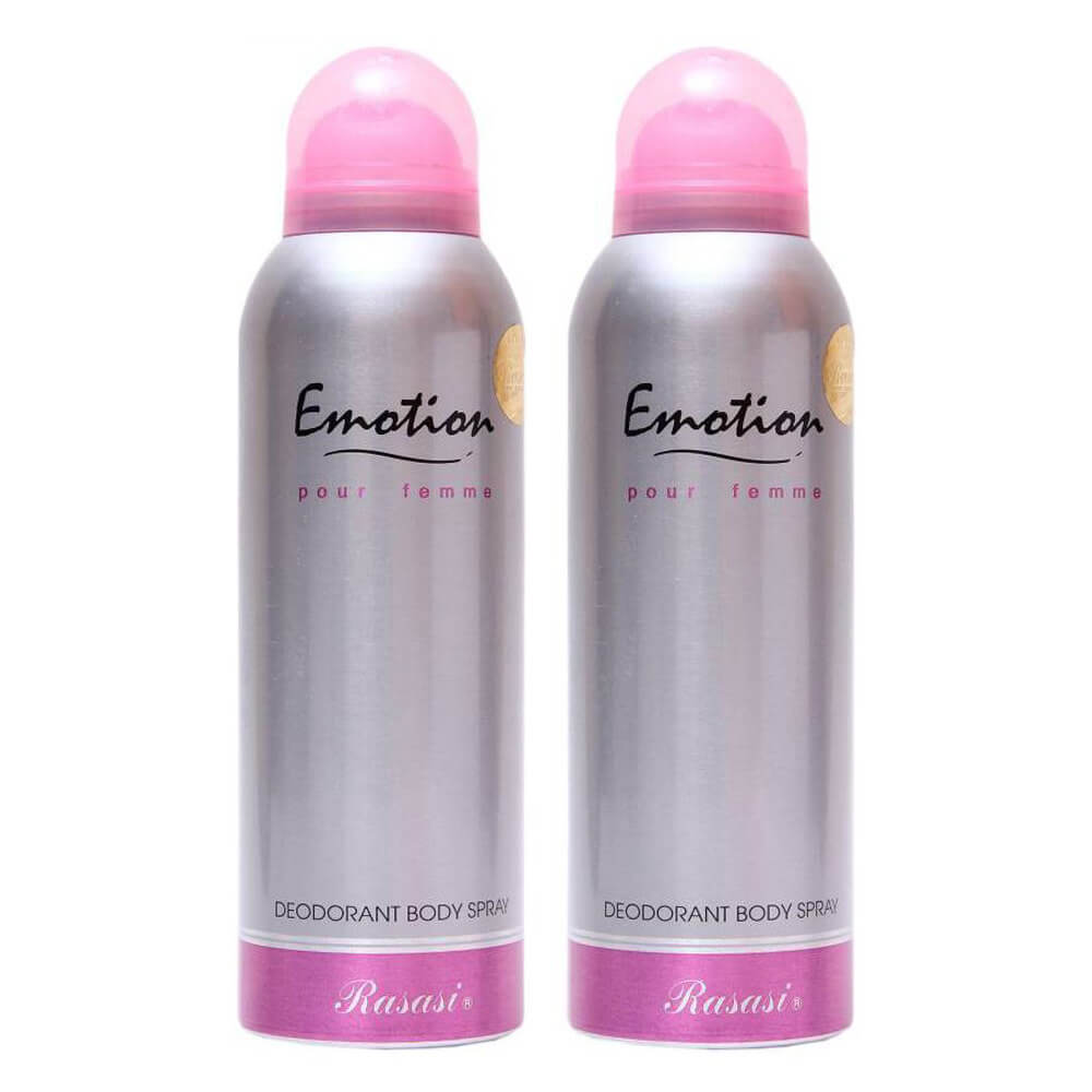 Rasasi Emotion Pour Femme Deo Pack of 2,  200 ml  for Women 