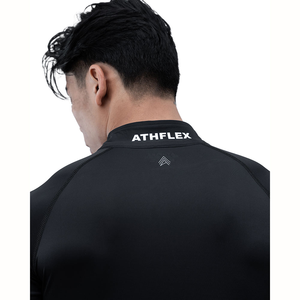 7 - Athflex Men's Compression Fit Hustle Highneck Pullover,  Black  Small 