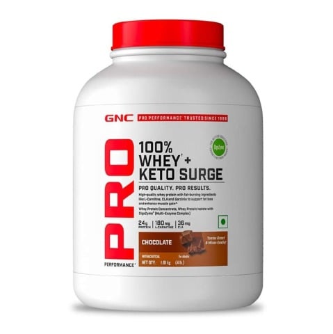 1 - GNC Pro Performance 100% Whey + Keto Surge,  4 lb  Chocolate 