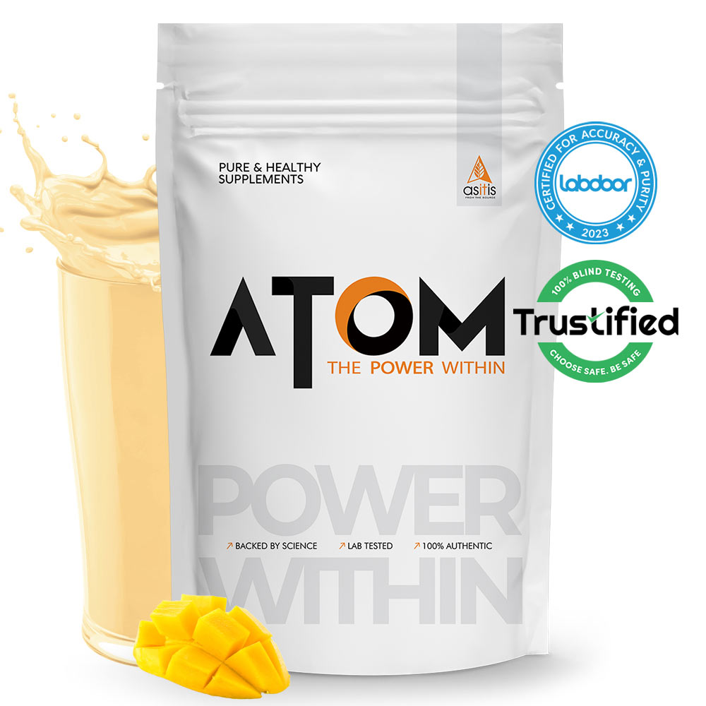 1 - AS-IT-IS Nutrition ATOM Whey Protein with Enzymes,  4.4 lb  Mango Fusion 