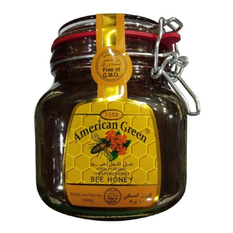1 - American Green Pure Bee Honey,  1 kg  Unflavoured 