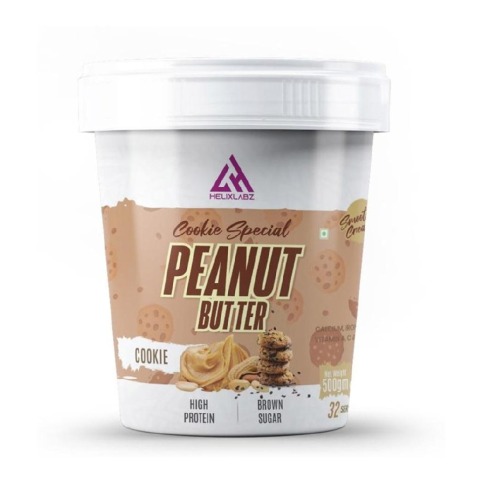 1 - Helixlabz High Protein Peanut Butter with Brown Sugar,  500 g  Cookie Special (Cookie) 