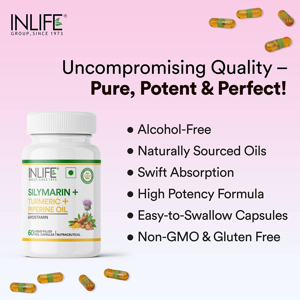 3 - INLIFE Silymarin with Turmeric & Piperine Oil Livostamin,  60 veggie capsule(s) 
