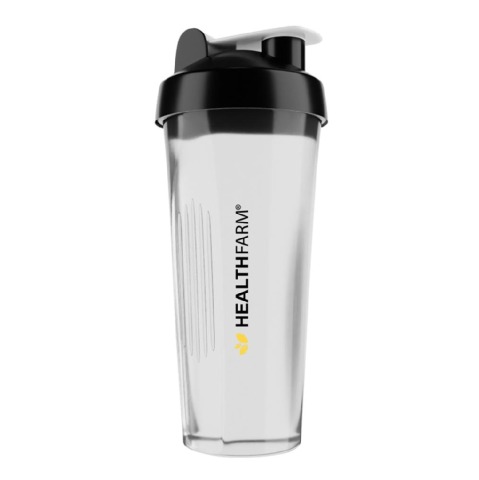 1 - Healthfarm Fitness Plastic Leakproof Shaker for Protein Shake, Black/Clear 600 ml