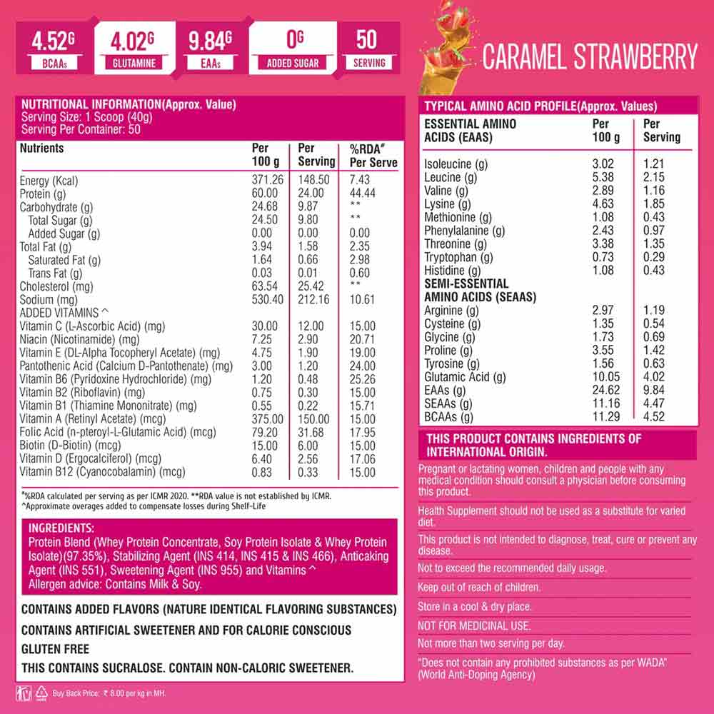 5 - Healthfarm MeFirst Whey Protein,  4.4 lb  Caramel Strawberry 