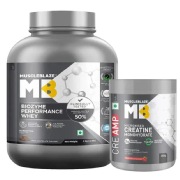MuscleBlaze Biozyme Performance Whey 2 kg & Creatine Monohydrate CreAMP 280g Combo
