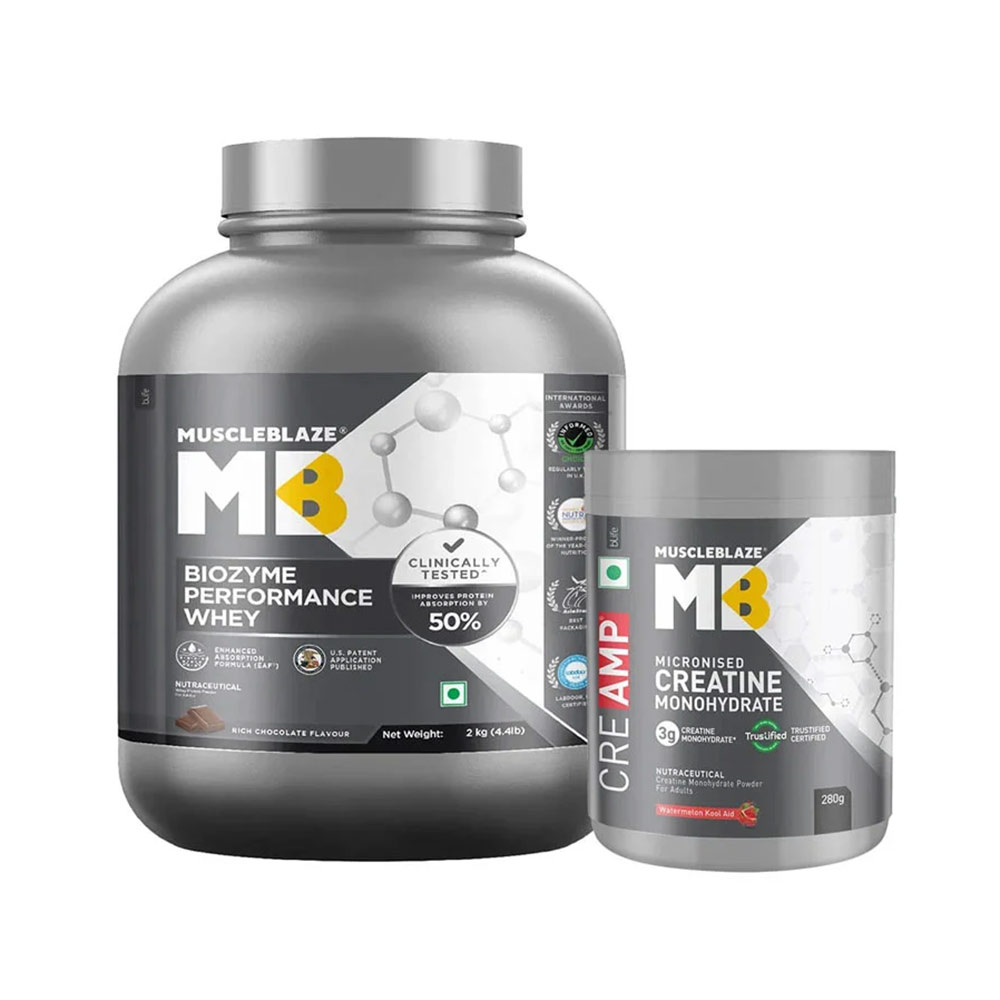 MuscleBlaze Biozyme Performance Whey 2 kg & Creatine Monohydrate CreAMP 280g Combo-image-41