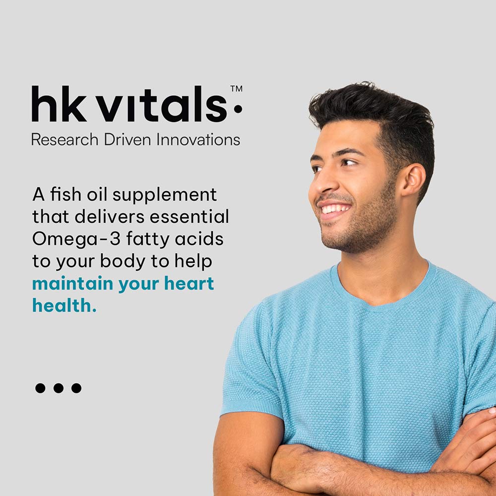 3 - HK Vitals Fish Oil 1000mg with 180mg EPA and 120mg DHA, 30 capsules