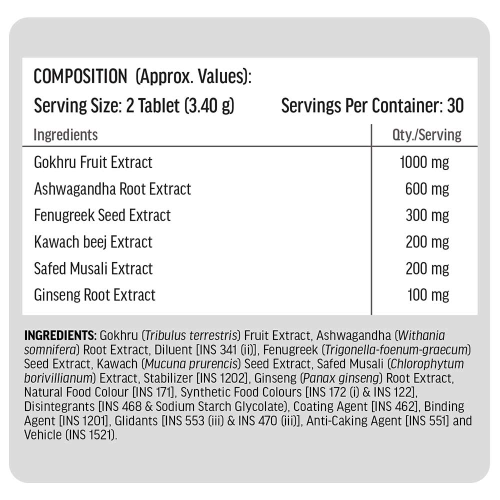 9 - HK Vitals Testo Bold with Ashwagandha & Ginseng,  60 tablet(s)