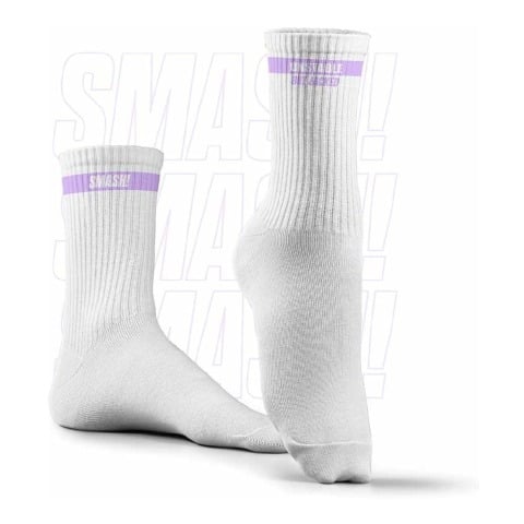 2 - Smash Socks,  White - Unstable but Jacked Socks  Crew Length 