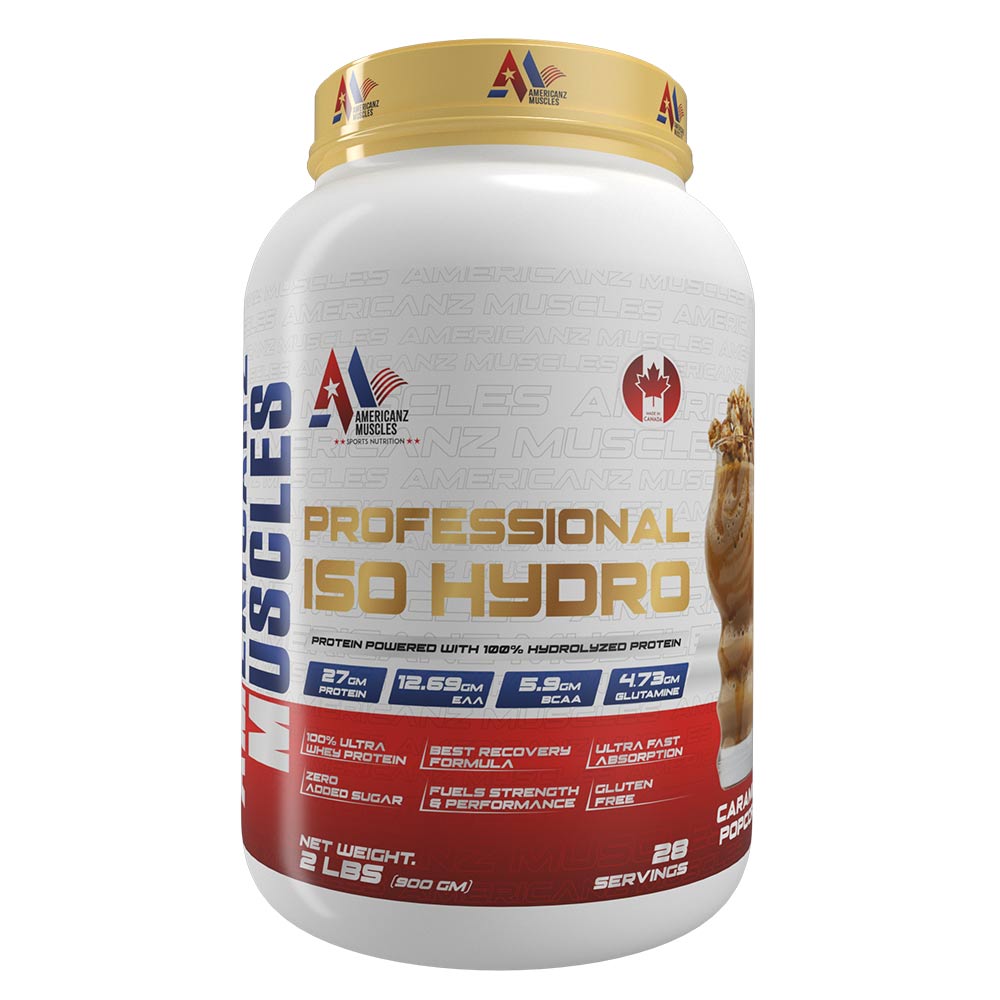 1 - Americanz Muscles Professional Iso Hydro,  2 lb  Caramel Popcorn 