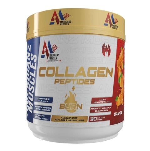 1 - Americanz Muscles Collagen Peptides + Burn,  300 g  Orange 