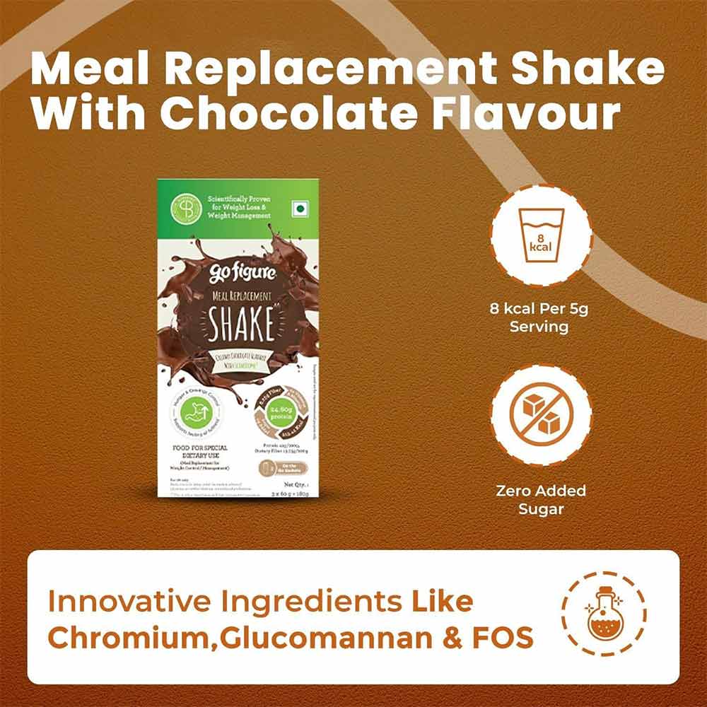 4 - GoFigure Meal Replacement Shake,  3 sachets/pack  Creamy Chocolate 