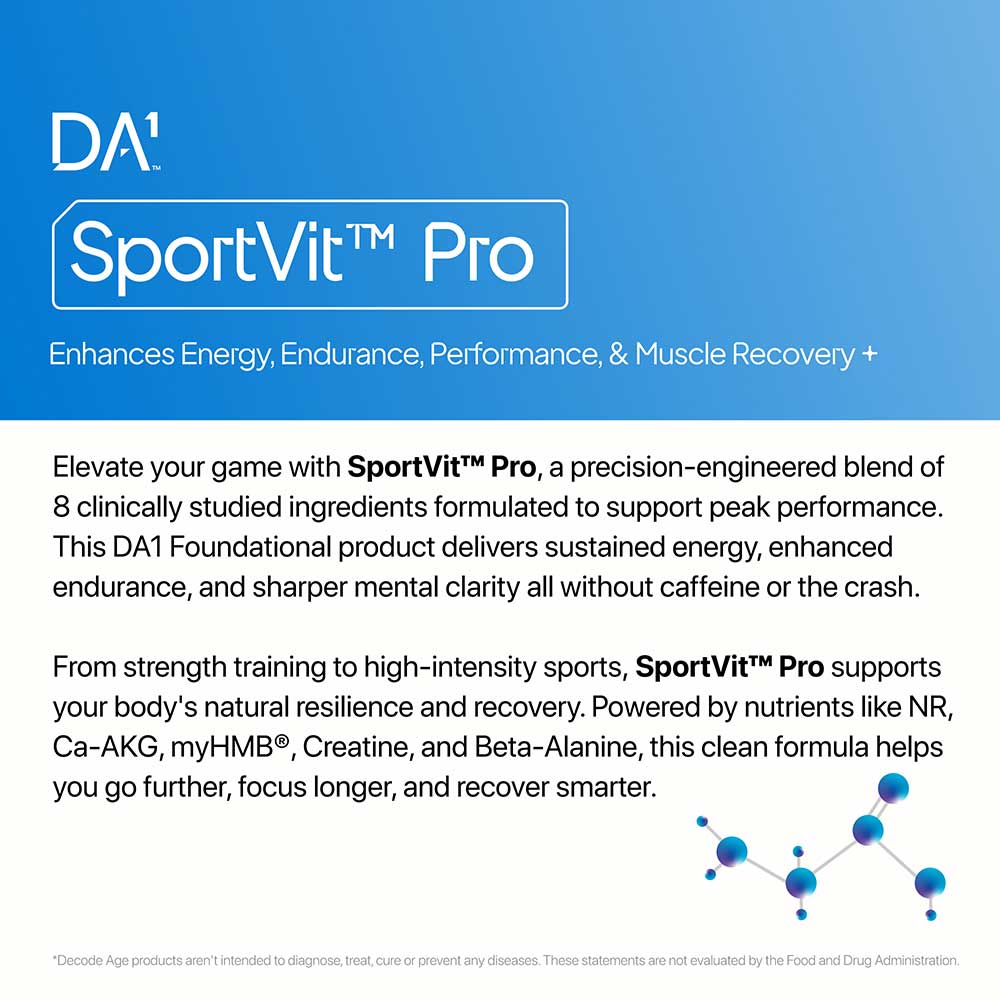 3 - Decode Age Optimised SportVit Caffeine Free Pre-Workout Powder,  0.38 lb  Natural Orange 