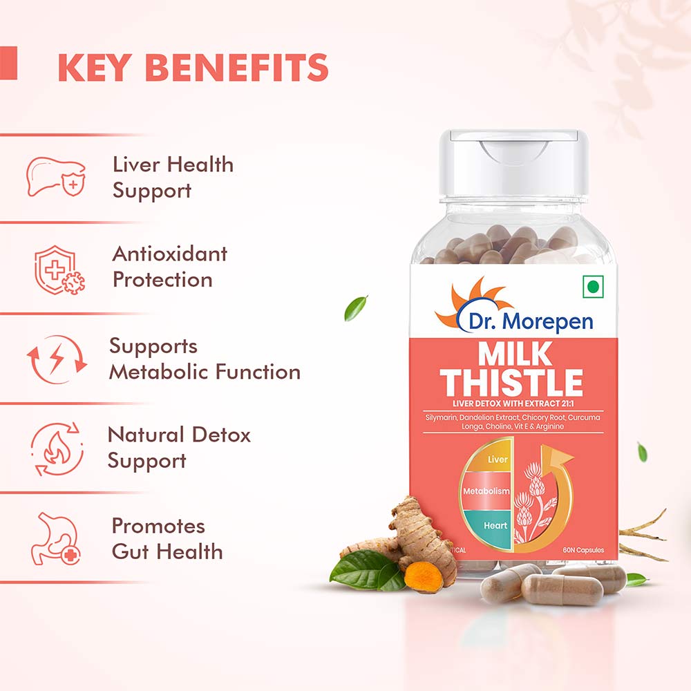 9 - Dr. Morepen Milk Thistle+,  60 capsules 