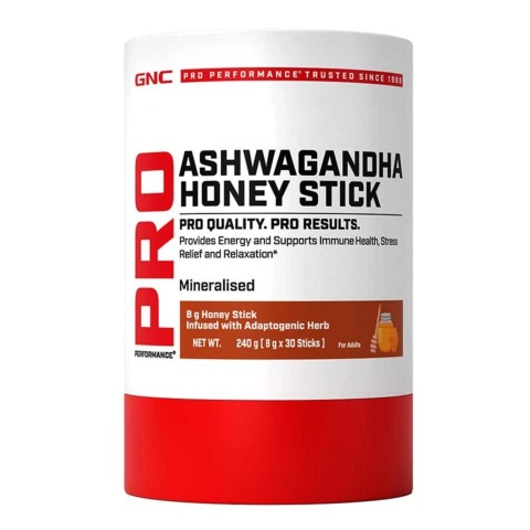 1 - GNC Pro Performance Ashwagandha Honey Stick,  30 sachets/pack 