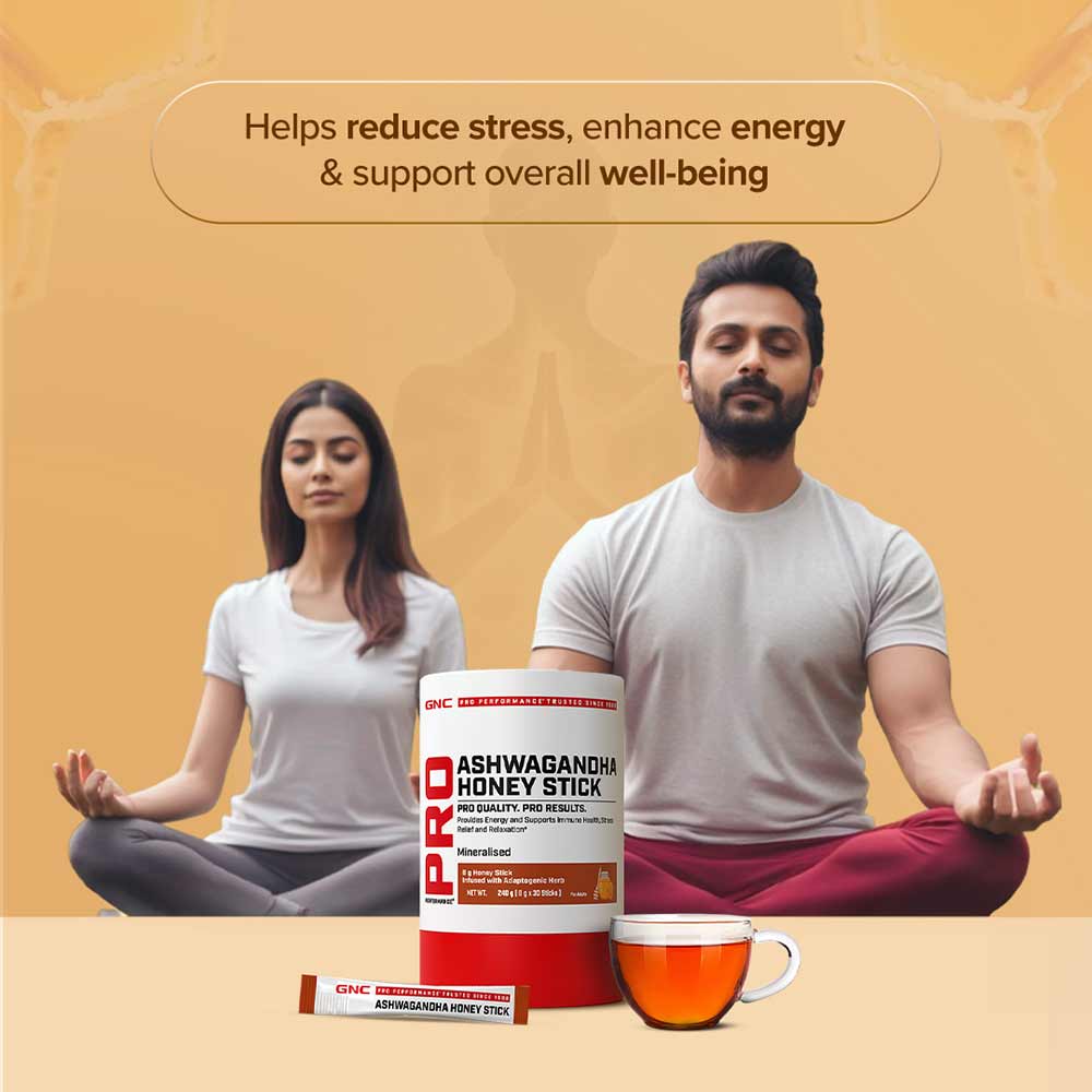 7 - GNC Pro Performance Ashwagandha Honey Stick,  30 sachets/pack 
