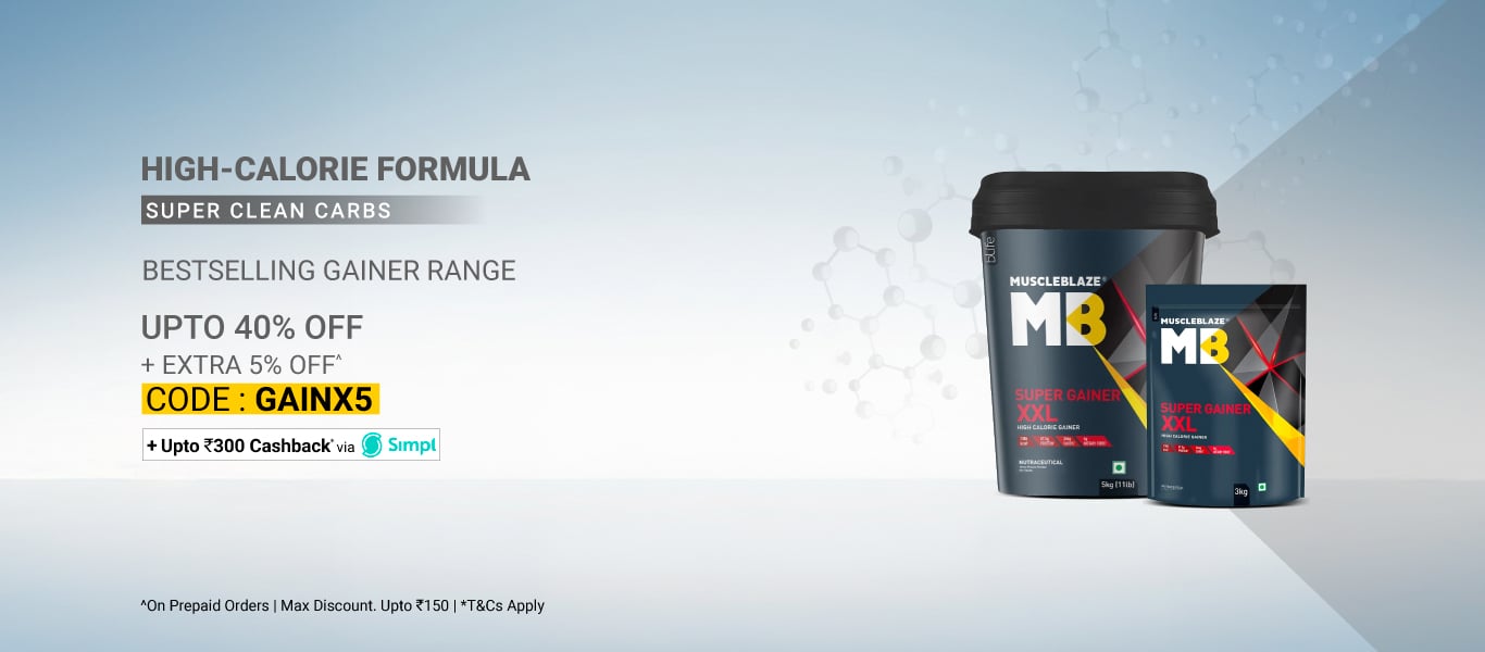 Gainers - Extra 5% Off cap 150 on prepaid orders
