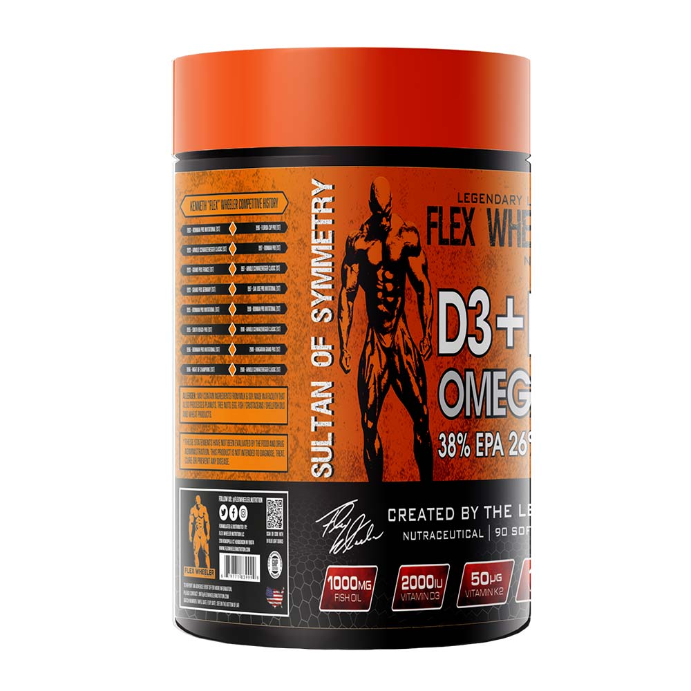 2 - Flex Wheeler Nutrition Omega 3 D3+K2,  90 softgels 