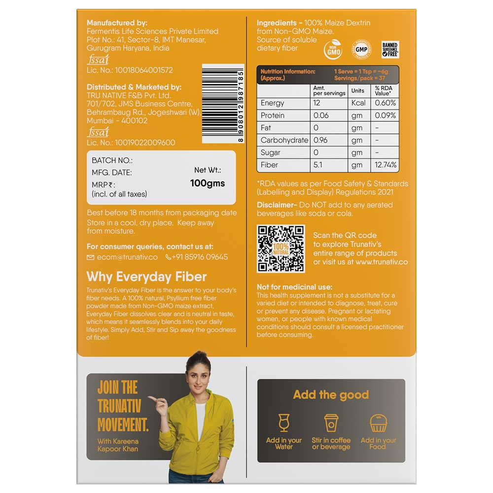 2 - TruNativ Everyday Fiber,  100 g  Unflavoured (Pack of 2) 
