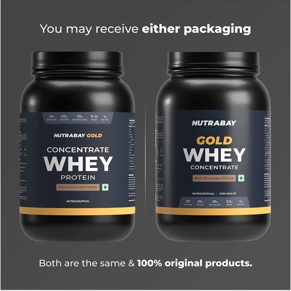 2 - Nutrabay Gold Concentrate Whey Protein,  2.2 lb  Rich Chocolate Creme 