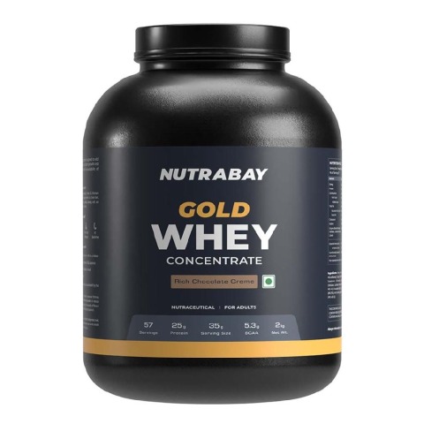2 - Nutrabay Gold Concentrate Whey Protein,  4.4 lb  Rich Chocolate Creme 
