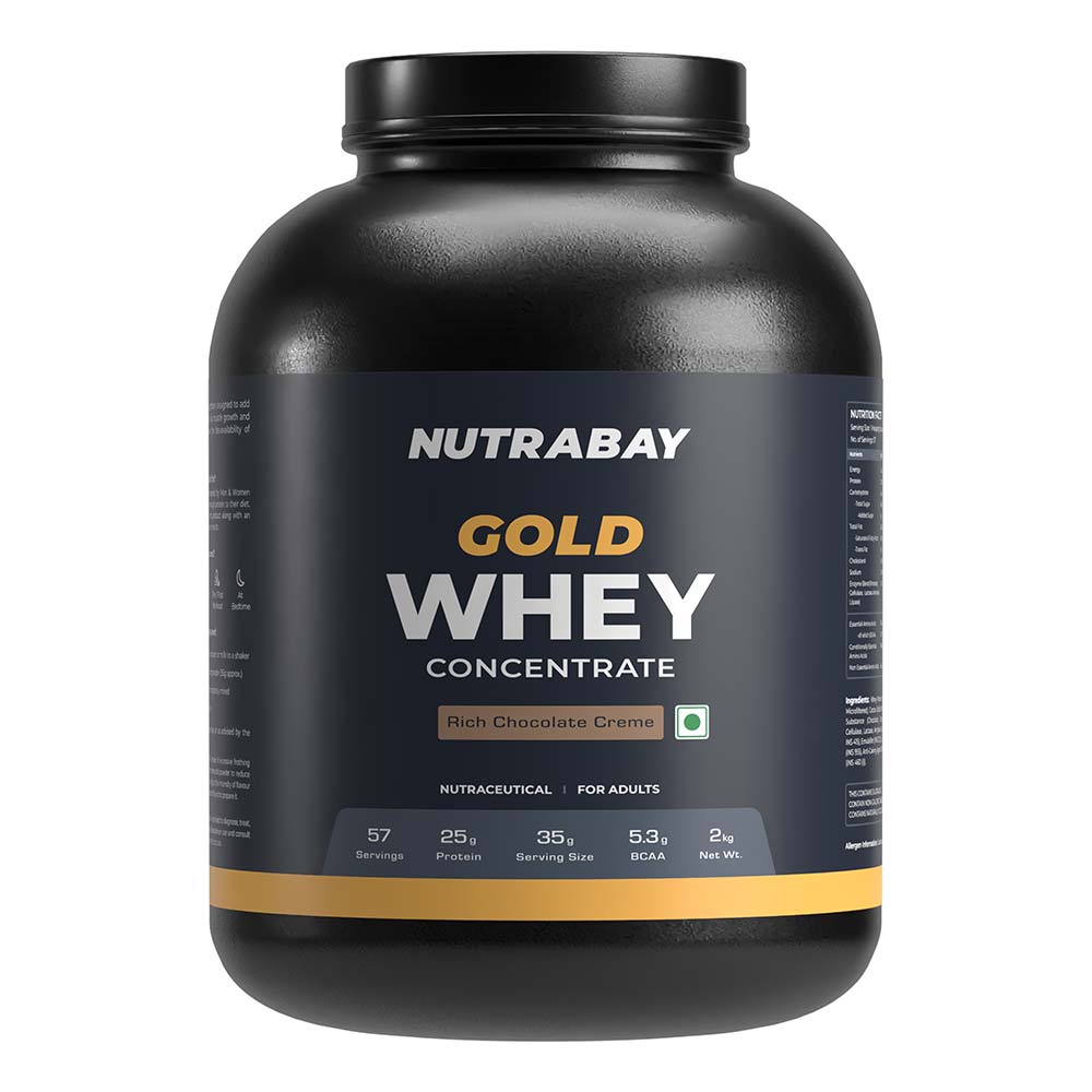 2 - Nutrabay Gold Concentrate Whey Protein,  4.4 lb  Rich Chocolate Creme 