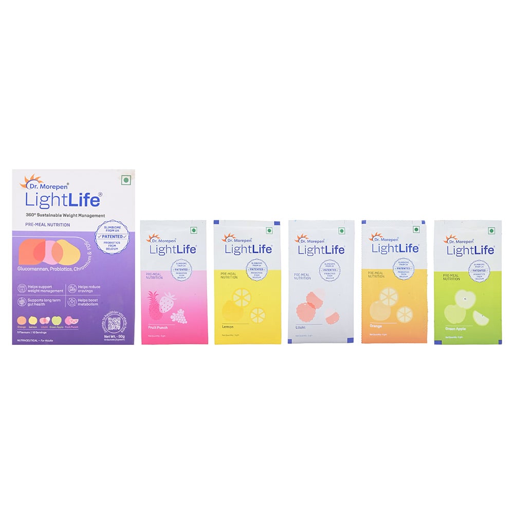 6 - Dr. Morepen LightLife Pre-Meal Nutrition,  10 sachets/pack  Assorted (Pack of 6) 