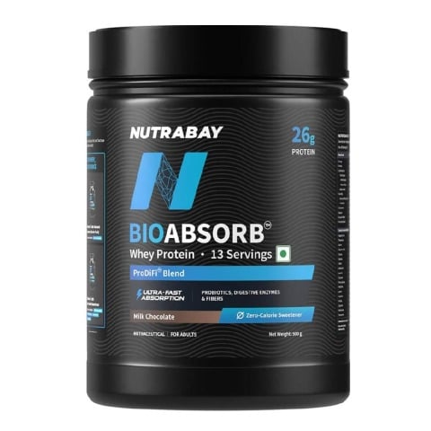 1 - Nutrabay BioAbsorb Whey Protein,  1.1 lb  Milk Chocolate 