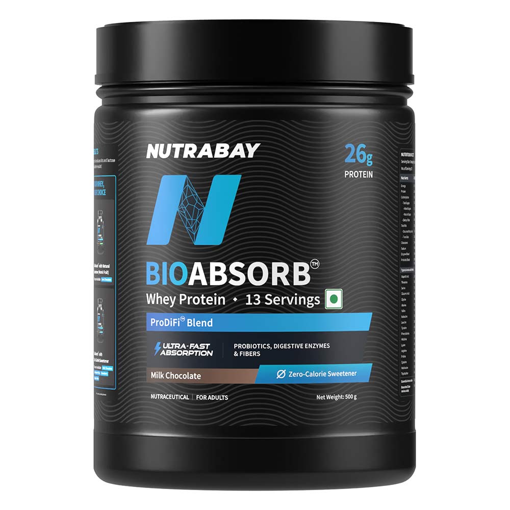 1 - Nutrabay BioAbsorb Whey Protein,  1.1 lb  Milk Chocolate 