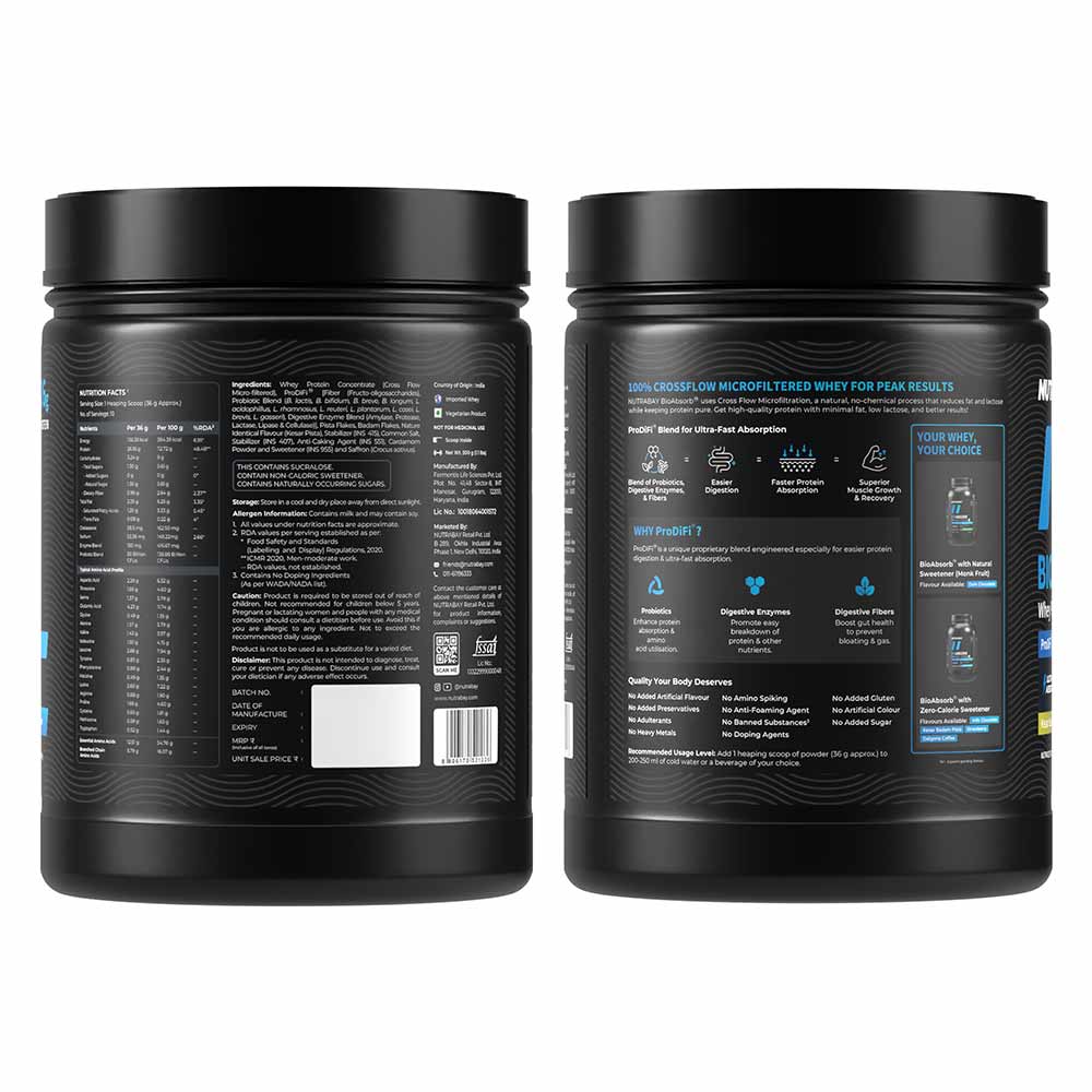 9 - Nutrabay BioAbsorb Whey Protein,  1.1 lb  Kesar Badam Pista 