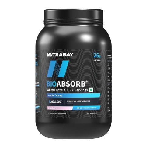 1 - Nutrabay BioAbsorb Whey Protein,  2.2 lb  Strawberry 