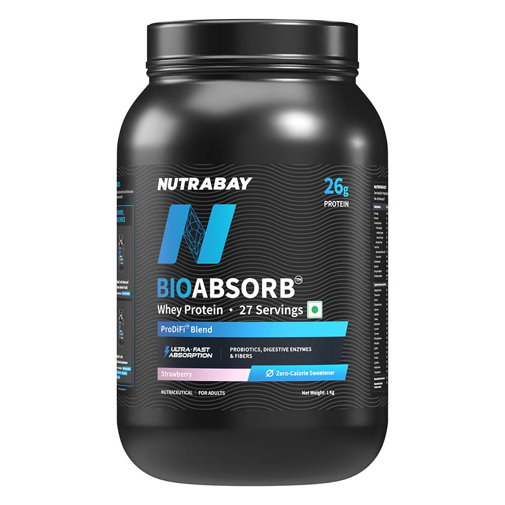 1 - Nutrabay BioAbsorb Whey Protein,  2.2 lb  Strawberry 