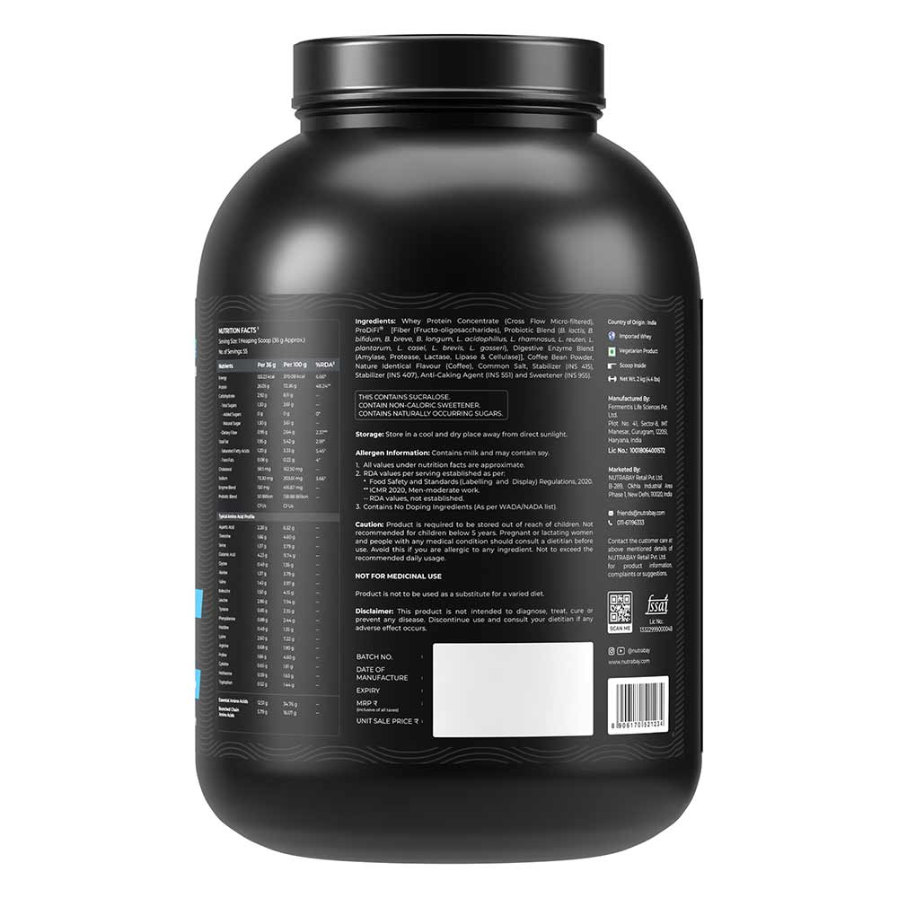 8 - Nutrabay BioAbsorb Whey Protein,  4.4 lb  Dalgona Coffee 
