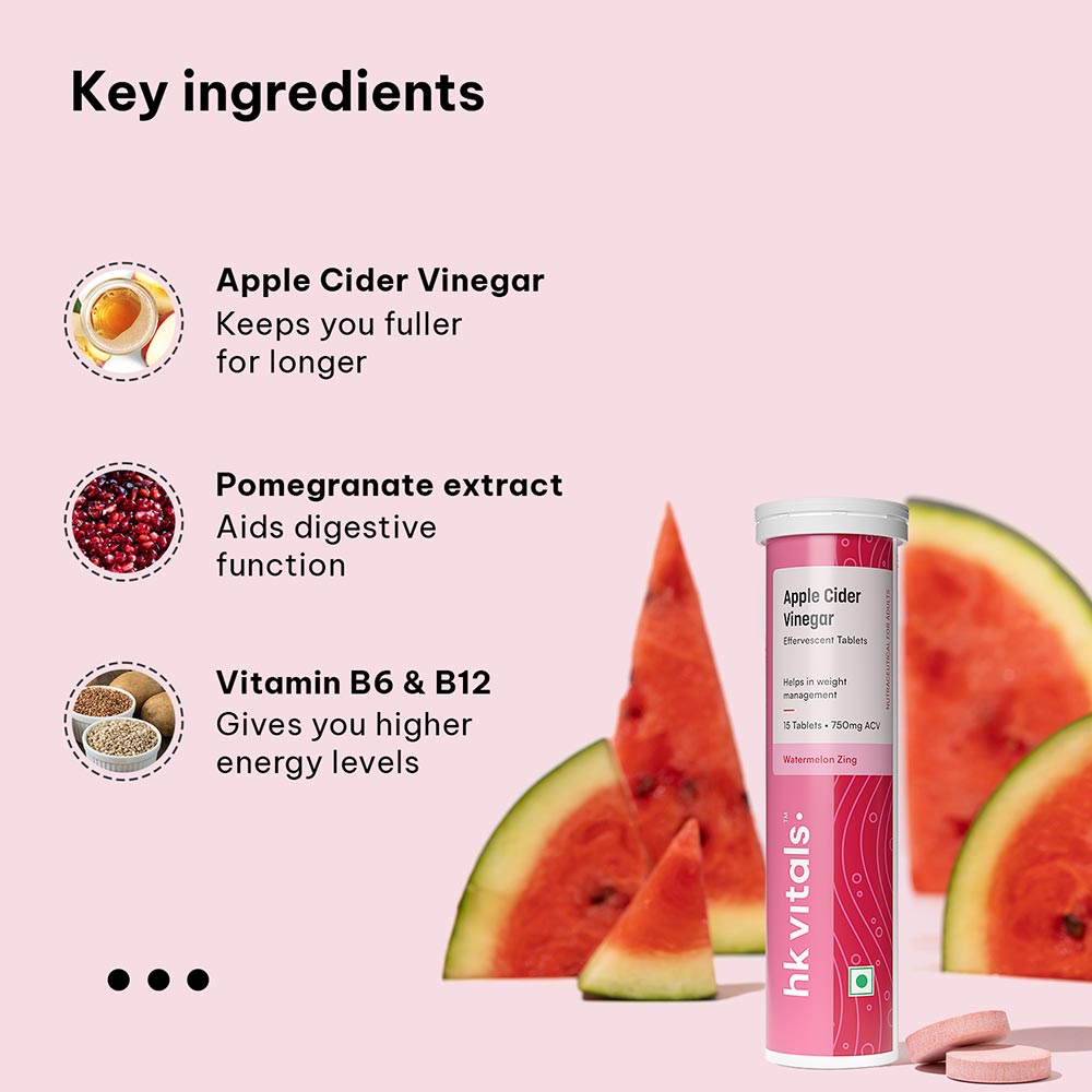 4 - HealthKart HK Vitals ACV 750 mg Effervescent,  15 tablet(s)  Watermelon