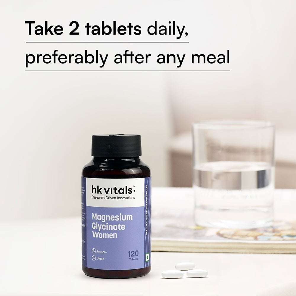 9 - HealthKart HK Vitals Magnesium Glycinate,  Unflavoured - Women  120 tablet(s)