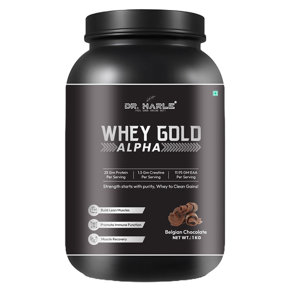 1 - DR. HARLE Alpha Whey Protein,  2.2 lb  Belgian Chocolate 