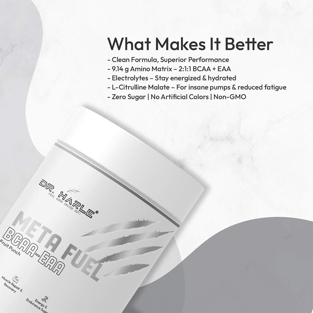 4 - DR. HARLE Meta Fuel BCAA-EAA,  0.55 lb  83 Servings  Fruit Punch 