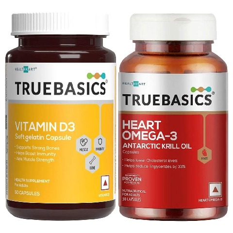TrueBasics Heart Omega-3 & Vitamin D3 Combo