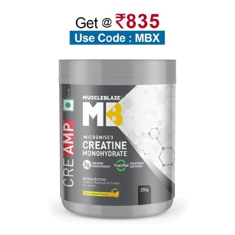 MuscleBlaze Creatine Monohydrate CreAMP, Citrus Blast 0.55 lb