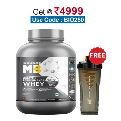 MuscleBlaze Biozyme Performance Whey, 3.85 lb Triple Chocolate