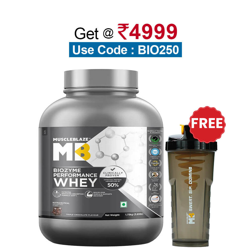 MuscleBlaze Biozyme Performance Whey,  3.85 lb  Triple Chocolate 